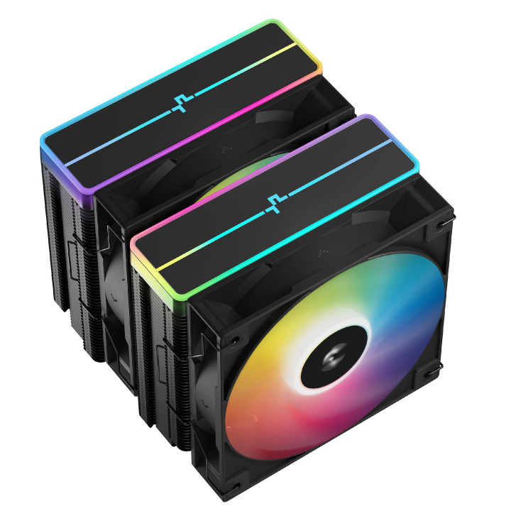 Охладител за процесор DeepCool AG620 BK, Addressable RGB V2, Dual-Tower, LGA1851/AM5 - R-AG620-BKAMMN-GJD