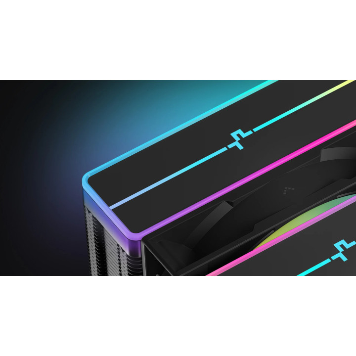 Охладител за процесор DeepCool AG620 BK, Addressable RGB V2, Dual-Tower, LGA1851/AM5 - R-AG620-BKAMMN-GJD