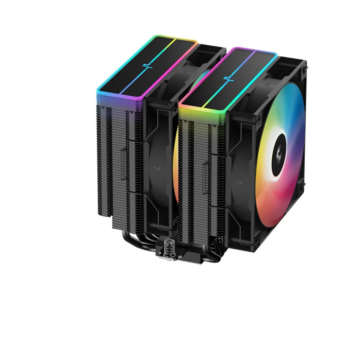 Охладител за процесор DeepCool AG620 BK, Addressable RGB V2, Dual-Tower, LGA1851/AM5 - R-AG620-BKAMMN-GJD