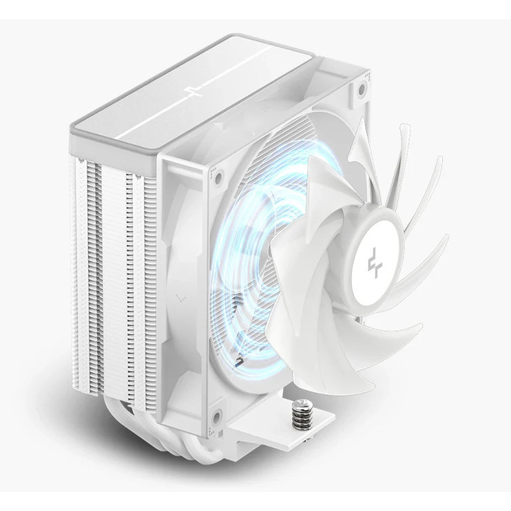 Охладител за процесор DeepCool AG400 White, Addressable RGB V2, LGA1851/AM5 - R-AG400-WHAMMN-GJD