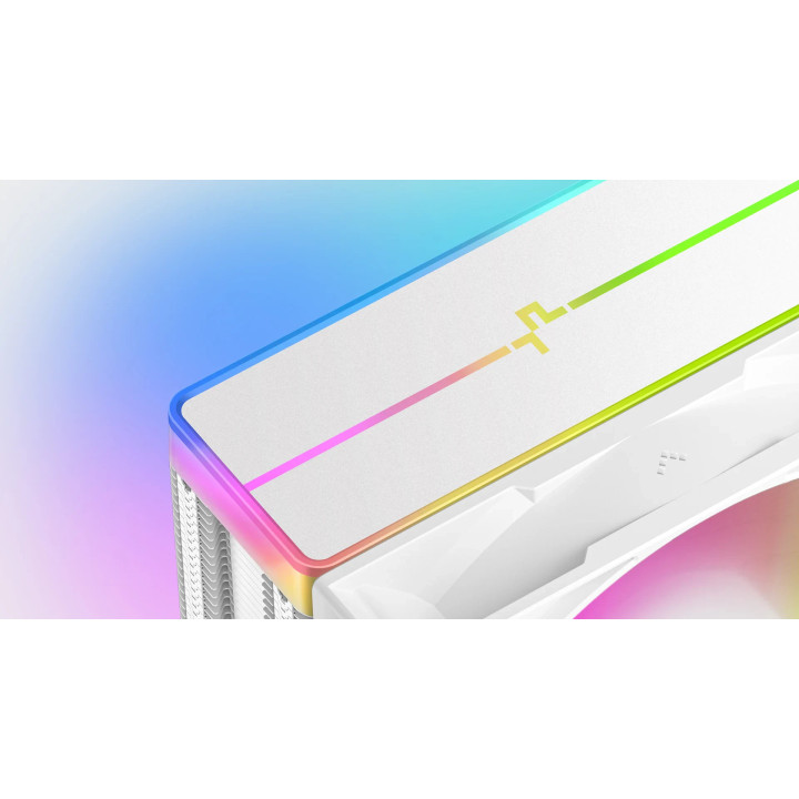 Охладител за процесор DeepCool AG400 White, Addressable RGB V2, LGA1851/AM5 - R-AG400-WHAMMN-GJD