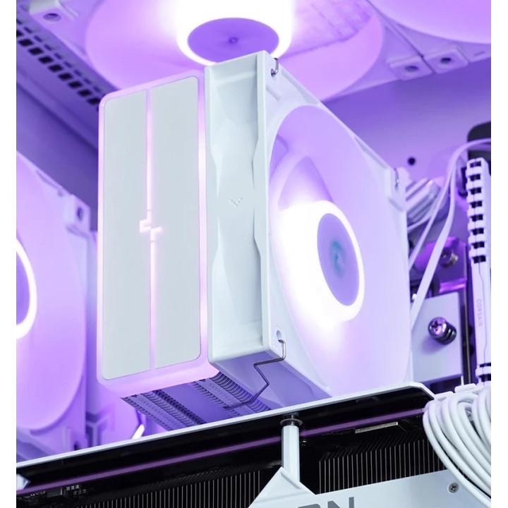 Охладител за процесор DeepCool AG400 White, Addressable RGB V2, LGA1851/AM5 - R-AG400-WHAMMN-GJD