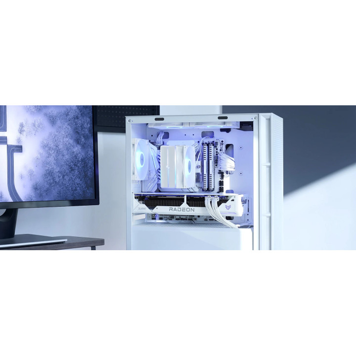 Охладител за процесор DeepCool AG400 White, Addressable RGB V2, LGA1851/AM5 - R-AG400-WHAMMN-GJD