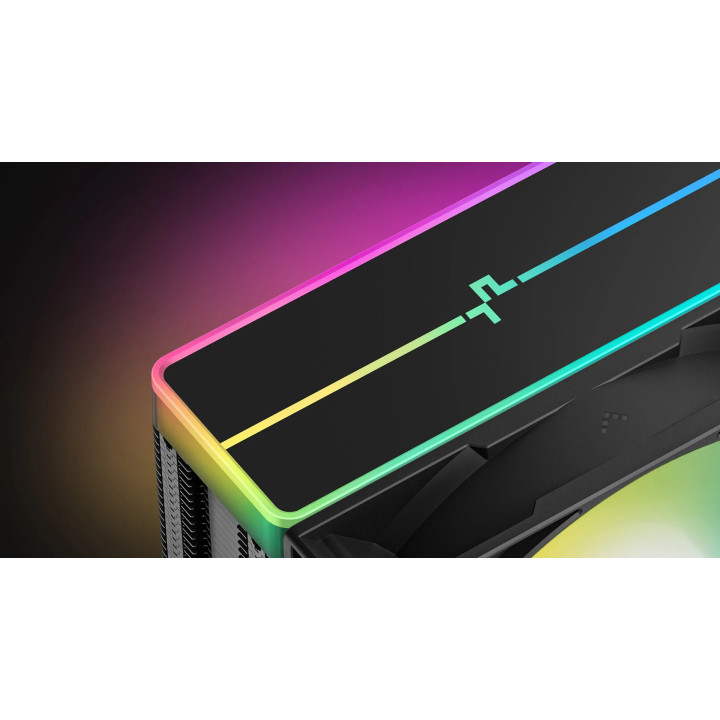 Охладител за процесор DeepCool AG400 Black, Addressable RGB V2, LGA1851/AM5 - R-AG400-BKAMMN-GJD