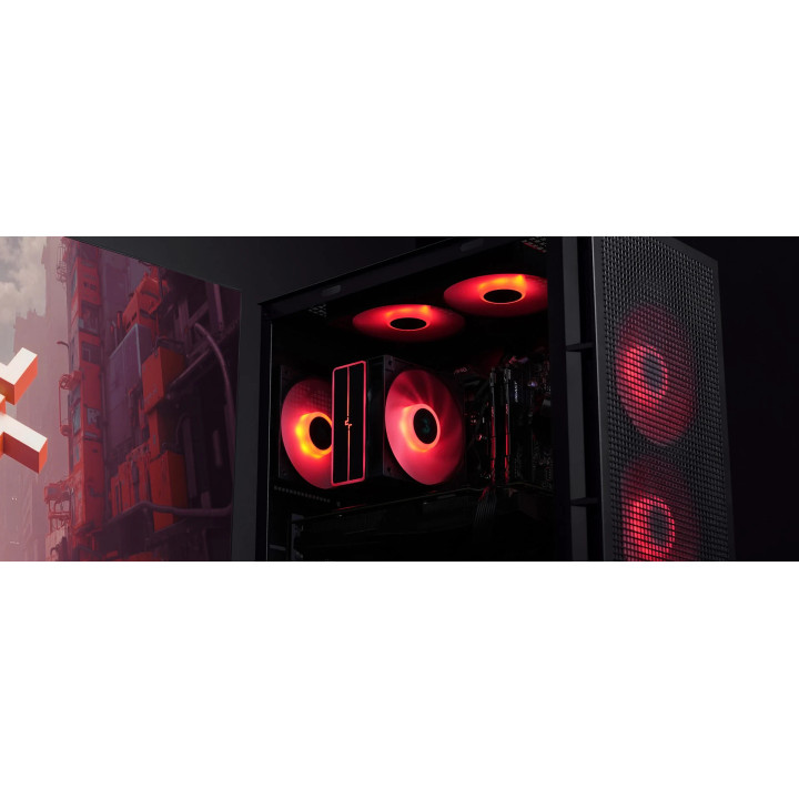 Охладител за процесор DeepCool AG400 Black, Addressable RGB V2, LGA1851/AM5 - R-AG400-BKAMMN-GJD