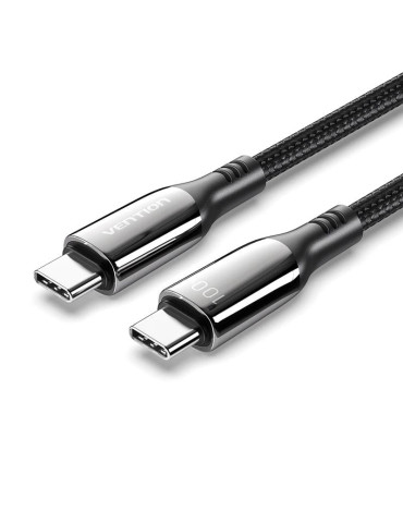 Кабел Vention USB2.0 Type-C/Type-C 100W, LED display 2m - CTKBH