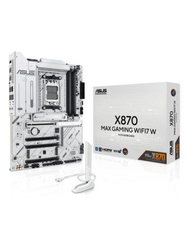 Дънна платка Asus X870 MAX GAMING WHITE WiFi7, AM5, DDR5 - 90MB1LZ0-M0EAY0