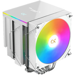 Охладител за процесор XIGMATEK AK6 Dual Digital Arctic, WHITE, ARGB & Digital LED Panel Top Cover, 2PCS ARGB PWM Fan, Intel Backplate, Mini ARGB LED Controller - AK6_DUAL_DIGITAL_ARCTIC