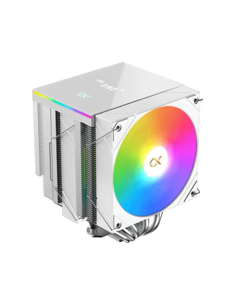 Охладител за процесор XIGMATEK AK6 Dual Digital Arctic, WHITE, ARGB & Digital LED Panel Top Cover, 2PCS ARGB PWM Fan, Intel Backplate, Mini ARGB LED Controller - AK6_DUAL_DIGITAL_ARCTIC