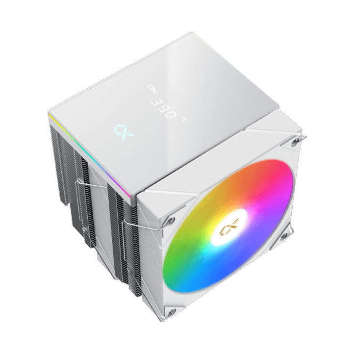 Охладител за процесор XIGMATEK AK6 Dual Digital Arctic, WHITE, ARGB & Digital LED Panel Top Cover, 2PCS ARGB PWM Fan, Intel Backplate, Mini ARGB LED Controller - AK6_DUAL_DIGITAL_ARCTIC