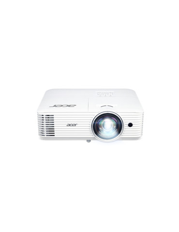 Проектор Acer H6518STi, DLP, Short Throw, 1080p (1920x1080), 3, 500 ANSI Lumens, 10000:1, 3D ready, 2xHDMI, VGA in, Audio in/out, DC Out (5V/1A, USB Type A), RS232, Speaker 3W, White ПОДАРЪК Екран 82.5" Acer - MR.JSF11.001_MC.JBG11.00E