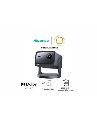 Проектор Hisense C2 Smart mini Laser Projector, 4K Ultra HD 3840x2160, 1700:1, 2000 lum, 60 Hz, Digital Zoom, Dolby Vision, HDR10 (decoding), HDR10, HLG, 2*10W - 20015329