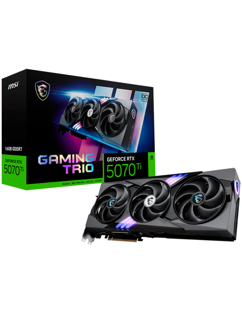 Видео карта MSI Nvidia GeForce RTX 5070 TI 16G GAMING TRIO OC, 16GB GDDR7, 256bit