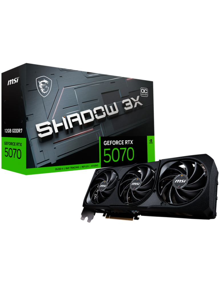 Видео карта MSI Nvidia GeForce RTX 5070 12G SHADOW 3X OC, 12GB GDDR7, 192bit