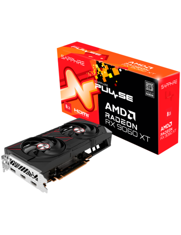 Видео карта Sapphire PULSE AMD Radeon RX 9060 XT GAMING OC 8GB DUAL, 128 bit  - 11350-04-20G