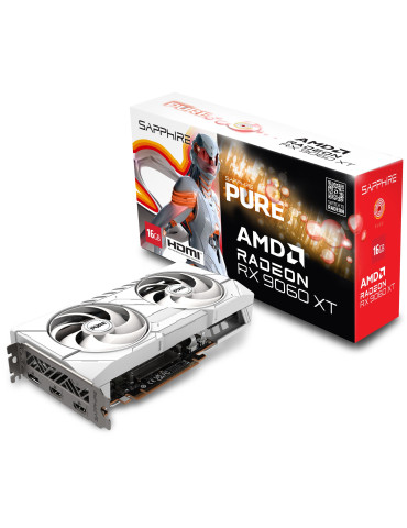 Видео карта Sapphire PURE AMD RADEON RX 9060 XT GPU 16GB GDDR6, 128 bit - 11350-02-20G