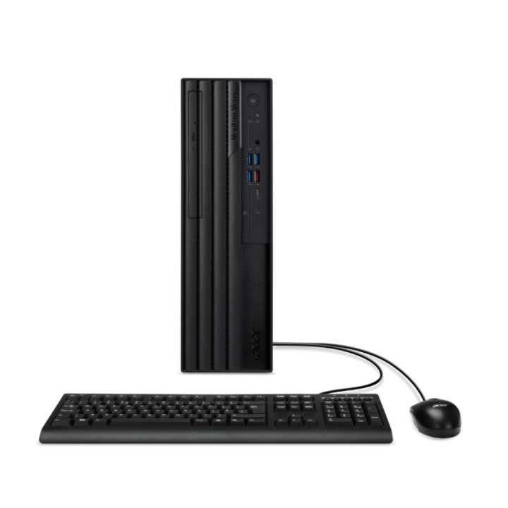 Компютър Acer Veriton VX4720GT, Intel Core i5- 14400, RAM 16GB DDR5, SSD 512GB, DVD RW, Intel UHD Graphics, TPM 2.0, GLAN, KBD& Mouse USB, No OS - DT.R1XEX.00G