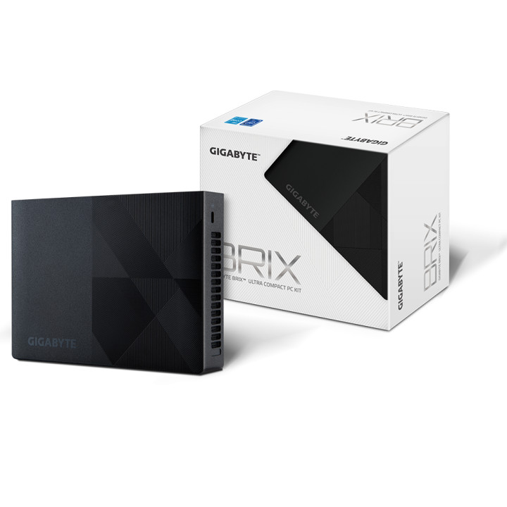 Mини компютър Gigabyte BRIX BNIP-N100, Intel Intel 7 N100 2.9GHz up to 3.40 GHz, 1 x SODIMM DDR4, 2x, WI-FI 6E   BT 5.2, черно - GB-BNIP-N100-BWEK