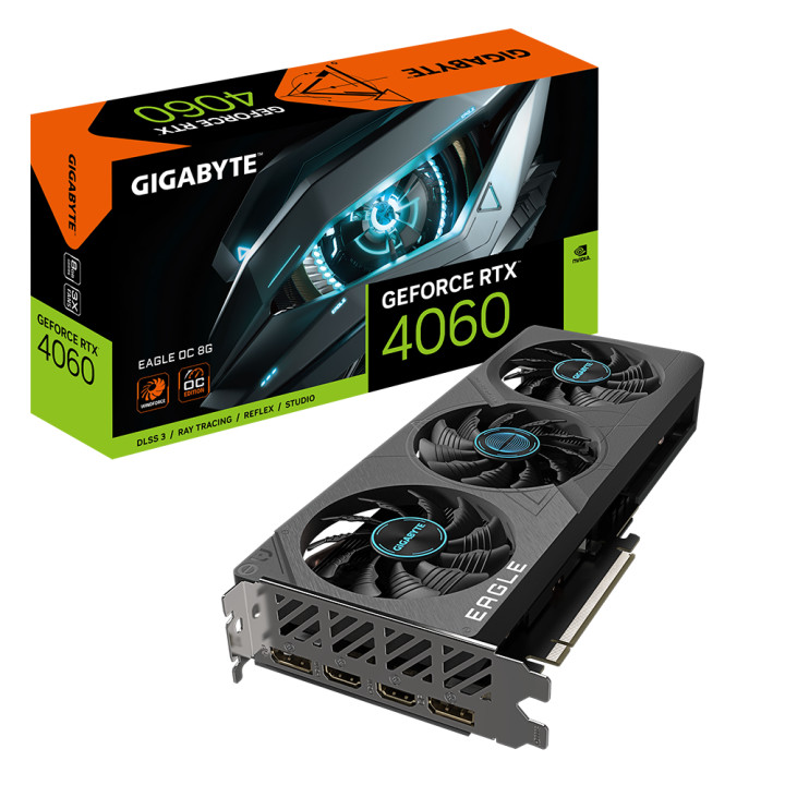 Видео карта Gigabyte GeForce RTX 4060 EAGLE OC 8GB GDDR6 - GV-N4060EAGLE OC-8GD