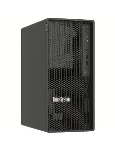 Сървър Lenovo ThinkSystem ST50 V3, Xeon E-2414 (4C 2.6GHz 8MB Cache/55W), SW RAID, 2x960GB Micron 5400 Pro SSD, 1xRAM 16GB,, 500W 94%, No DVD, 3 year - 7DF3A010EA