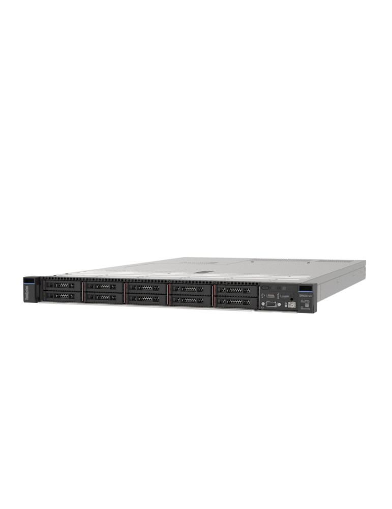 Сървър Lenovo ThinkSystem SR630 V3, Xeon Silver 4510 (12C 2.4GHz 30MB Cache/150W), RAM 32GB, (1xRAM 32GB,, 4800MHz 1Rx4 DDR5 RDIMM), 4x 3.5" SAS/SATA, 9350-8i 2GB, 1x1100W Titanium - 7D73A06DEA