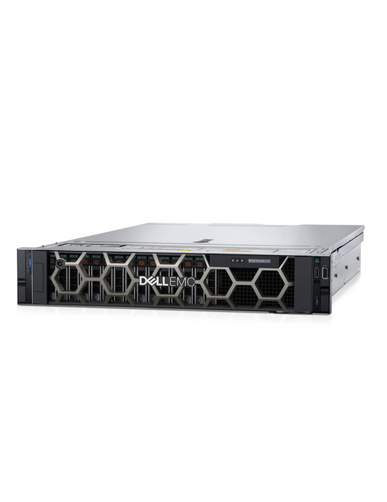 Сървър Dell PowerEdge R550, Chassis 8 x 3.5" (SAS, SATA), Intel Xeon Silver 4310, RAM 32GB, (2xRAM 16GB, DDR4 RDIMM), 1x480GB SSD SATA RI, Rails Without CA, Bezel, Front PERC H755 Front Load, iDRAC9 Enterprise 15G, Dual 1100W Titanium - EMEA_PER550SPL3