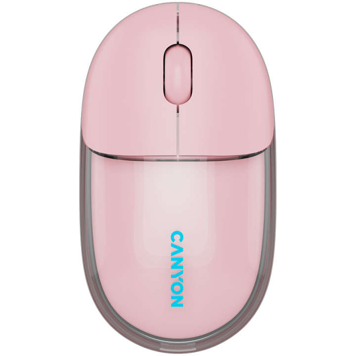 Bluetooth мишка Canyon OnClick 24 BT/ Wireless Transparent/Pink - CNS-CMSW24P