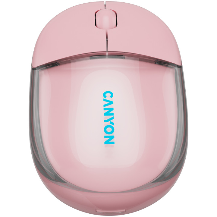 Bluetooth мишка Canyon OnClick 24 BT/ Wireless Transparent/Pink - CNS-CMSW24P