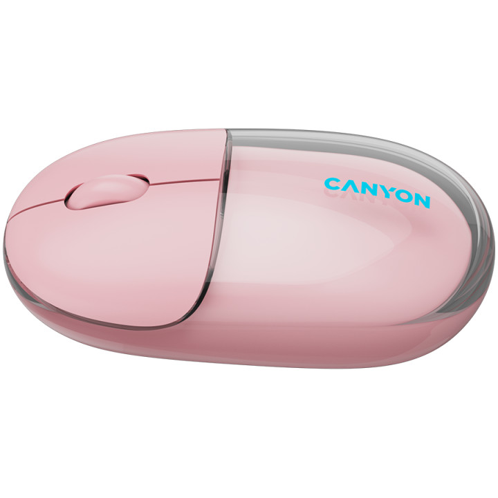 Bluetooth мишка Canyon OnClick 24 BT/ Wireless Transparent/Pink - CNS-CMSW24P