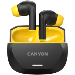 Bluetooth слушалки Canyon HEXAGON 7 TWS ANC ENC Wireless Charge Black Yellow - CNS-TWS7BY