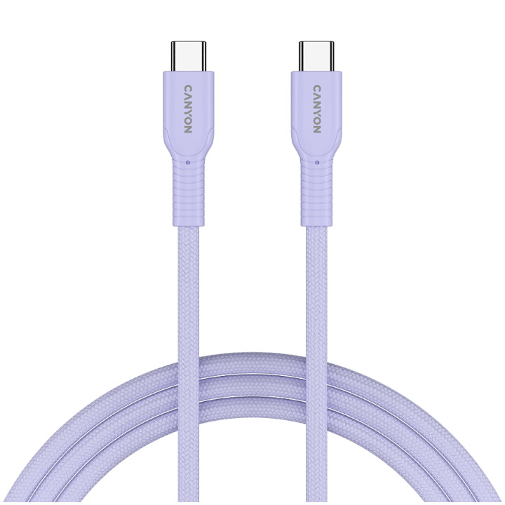 Кабел Canyon OnWire 60CL C-C 60W COLOR Braided 1m Purple - CND-CCAP60AB10PU