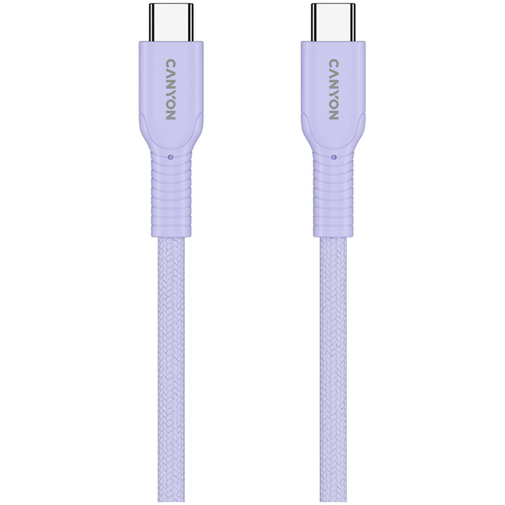 Кабел Canyon OnWire 60CL C-C 60W COLOR Braided 1m Purple - CND-CCAP60AB10PU