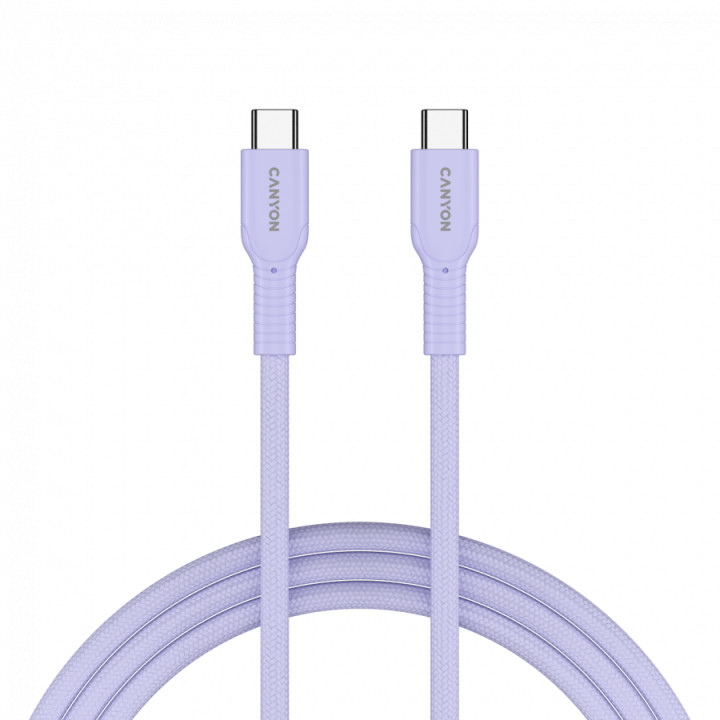 Кабел Canyon OnWire 60CL C-C 60W COLOR Braided 1m Purple - CND-CCAP60AB10PU