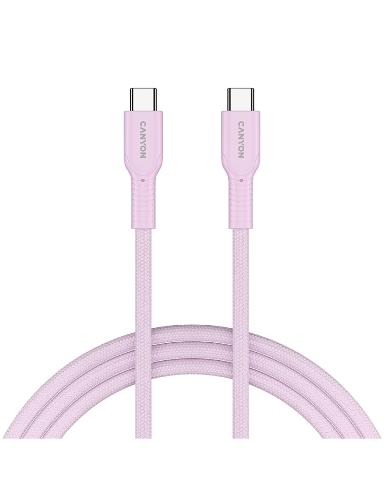 Кабел Canyon OnWire 60CL C-C 60W COLOR Braided 1m Pink - CND-CCAP60AB10PK