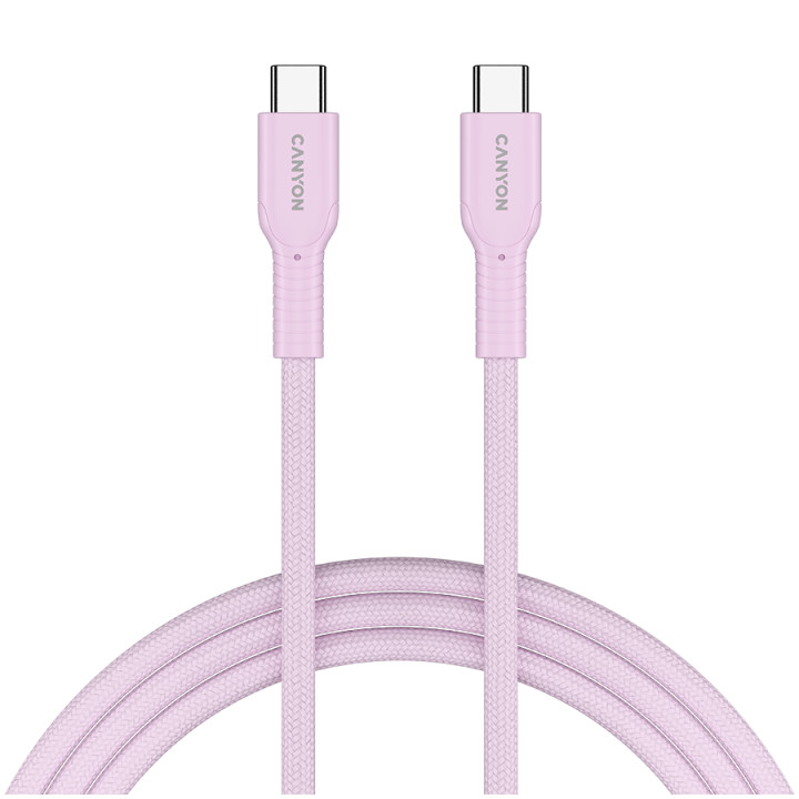 Кабел Canyon OnWire 60CL C-C 60W COLOR Braided 1m Pink - CND-CCAP60AB10PK