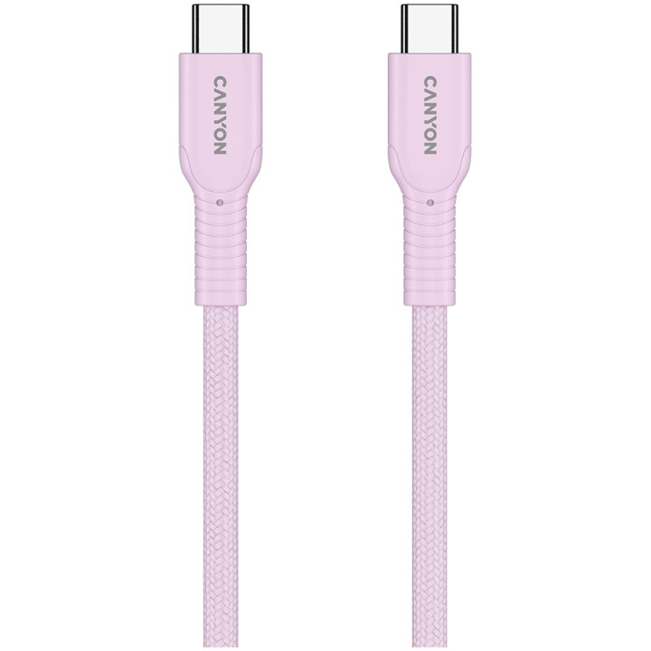 Кабел Canyon OnWire 60CL C-C 60W COLOR Braided 1m Pink - CND-CCAP60AB10PK