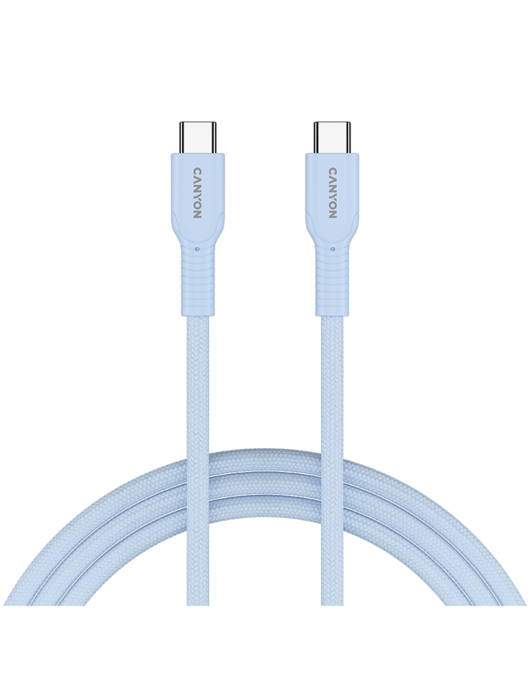 Кабел Canyon OnWire 60CL C-C 60W COLOR Braided 1m Light Blue - CND-CCAP60AB10LBL