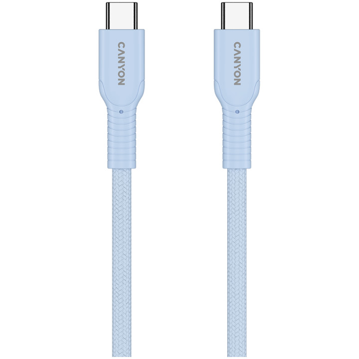 Кабел Canyon OnWire 60CL C-C 60W COLOR Braided 1m Light Blue - CND-CCAP60AB10LBL
