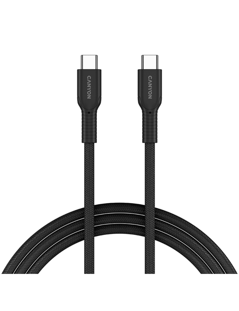 Кабел Canyon OnWire 60CL C-C 60W COLOR Braided 1m Black - CND-CCAP60AB10B