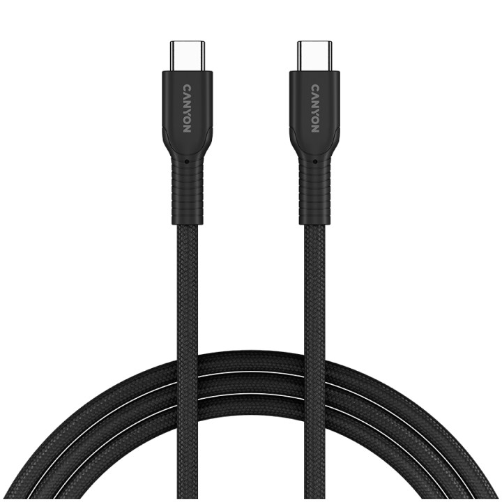 Кабел Canyon OnWire 60CL C-C 60W COLOR Braided 1m Black - CND-CCAP60AB10B