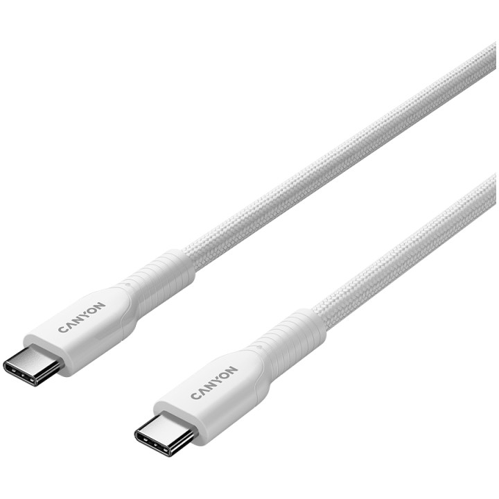 Кабел Canyon OnWire 60CL C-C 60W COLOR Braided 1m White - CND-CCAP60AB10W