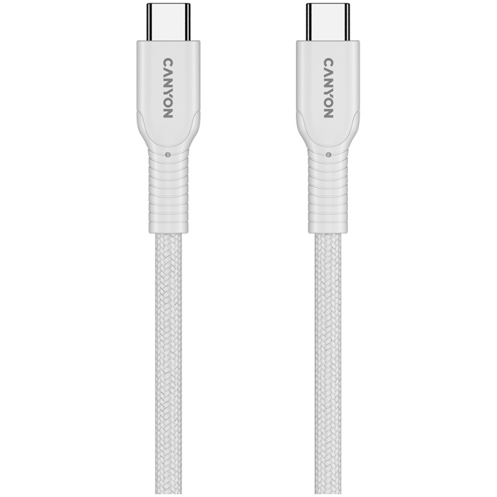 Кабел Canyon OnWire 60CL C-C 60W COLOR Braided 1m White - CND-CCAP60AB10W