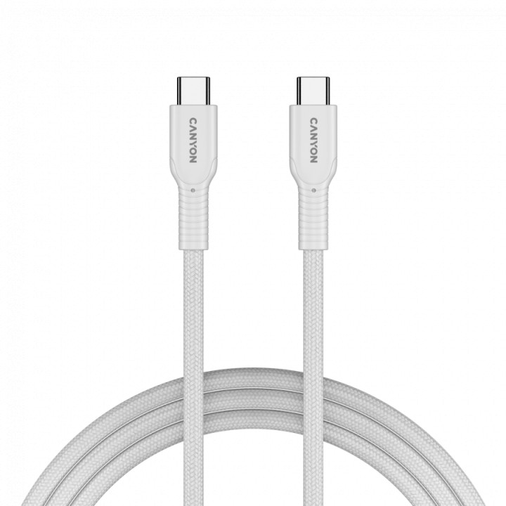 Кабел Canyon OnWire 60CL C-C 60W COLOR Braided 1m White - CND-CCAP60AB10W