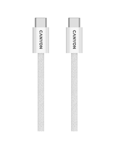 Кабел Canyon OnWire 60MG C-C 60W Magnet Braided 1m White - CND-CCMG60AB15W