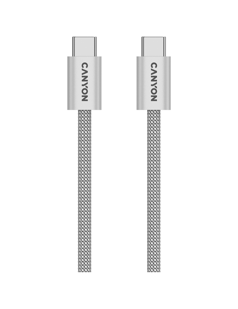 Кабел Canyon OnWire 60MG C-C 60W Magnet Braided 1m Light Grey - CND-CCMG60AB15LG