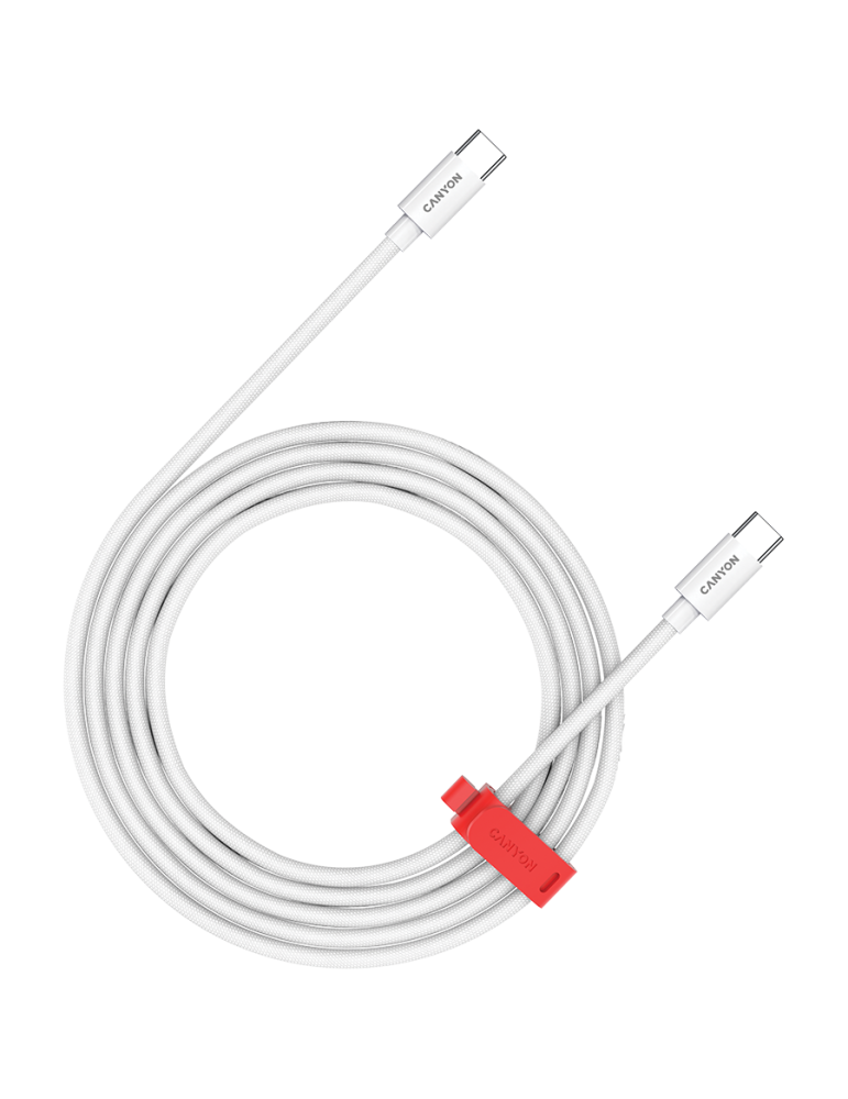 Кабел Canyon CC100AB C-C 100W Braided 2m White - CND-CC100AB20W