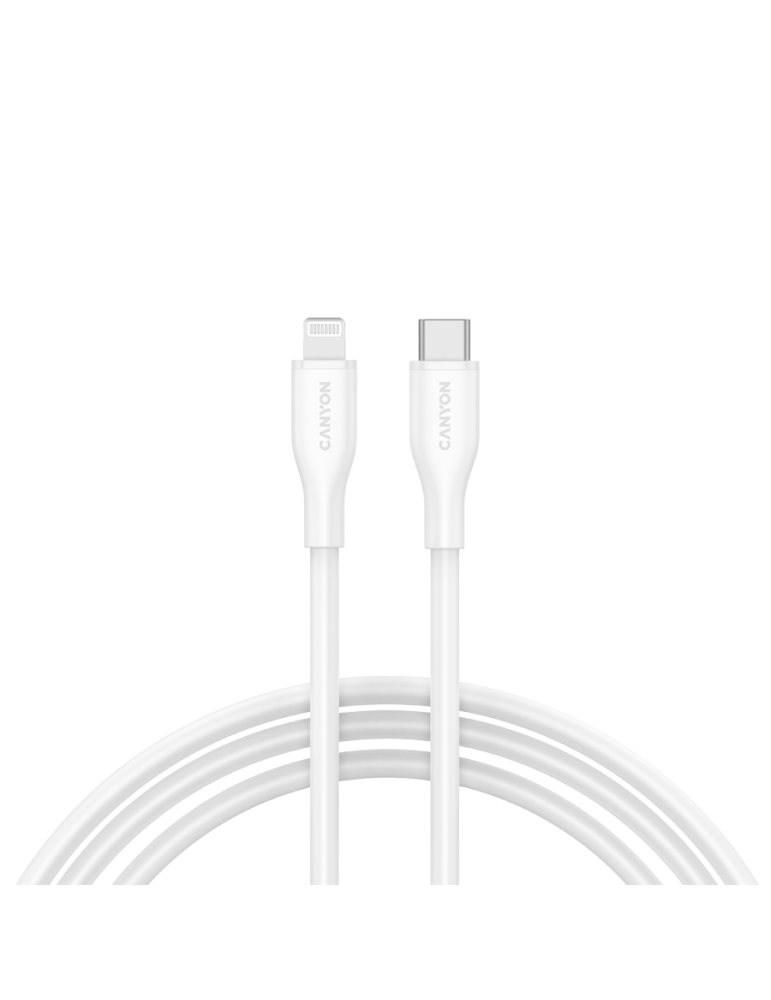 Кабел Canyon CLNM60 C-L 60W MFI 1m Silicon White - CNS-CLNM60SC10W