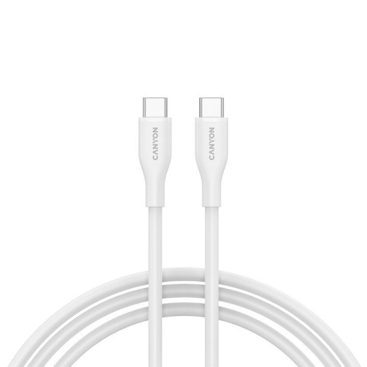 Кабел Canyon CC60SC10 C-C 60W 1m Silicon White - CNS-CC60SC10W