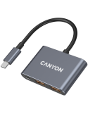 Хъб Canyon DS-3 3in1 USB-C Dark Grey - CNS-TDS3