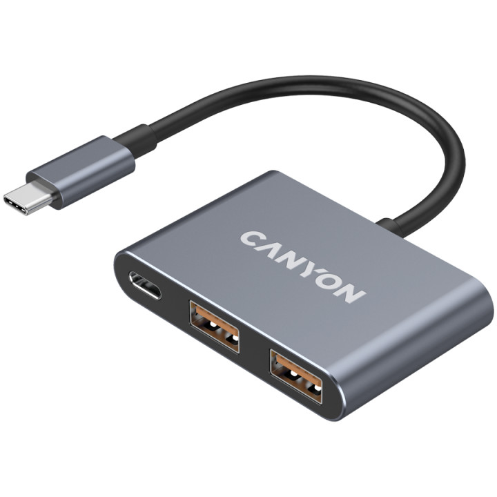 Хъб Canyon DS-3 3in1 USB-C Dark Grey - CNS-TDS3